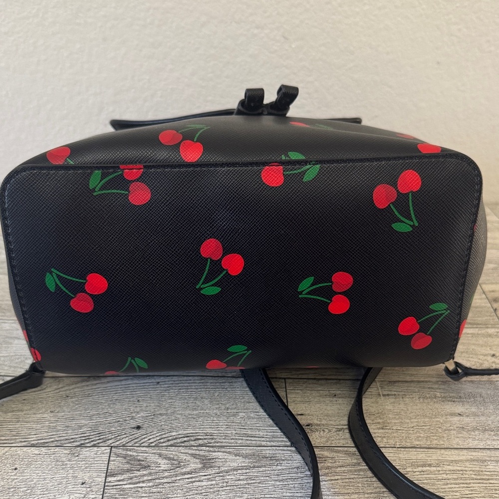 Kate Spade Lizzie Med Flap Tossed Cherry Print Backpack - Picture 5 of 12
